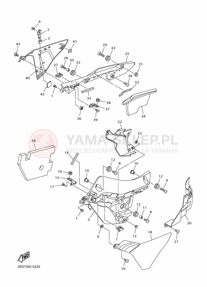Schemat "elementy nadwozia" do Yamaha YZF-R1M