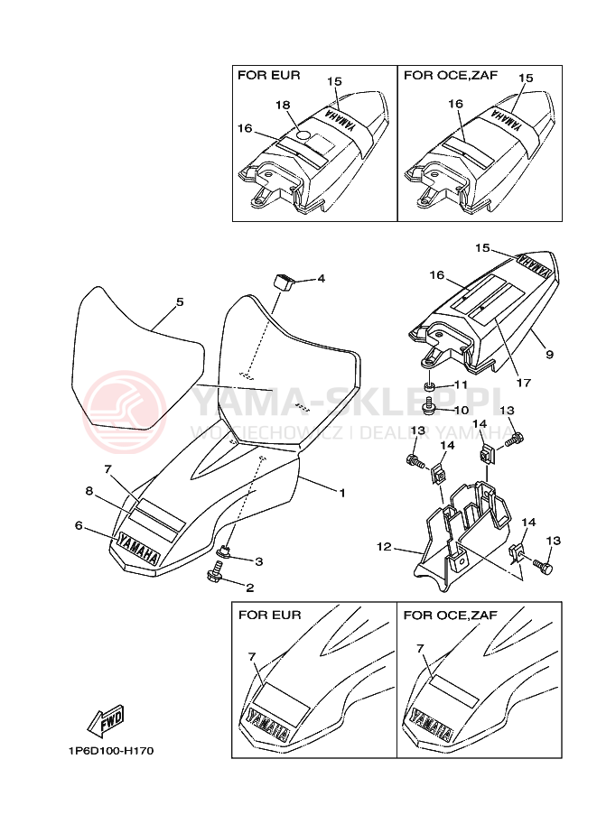 Schemat "błotnik" do Yamaha TT-R50E