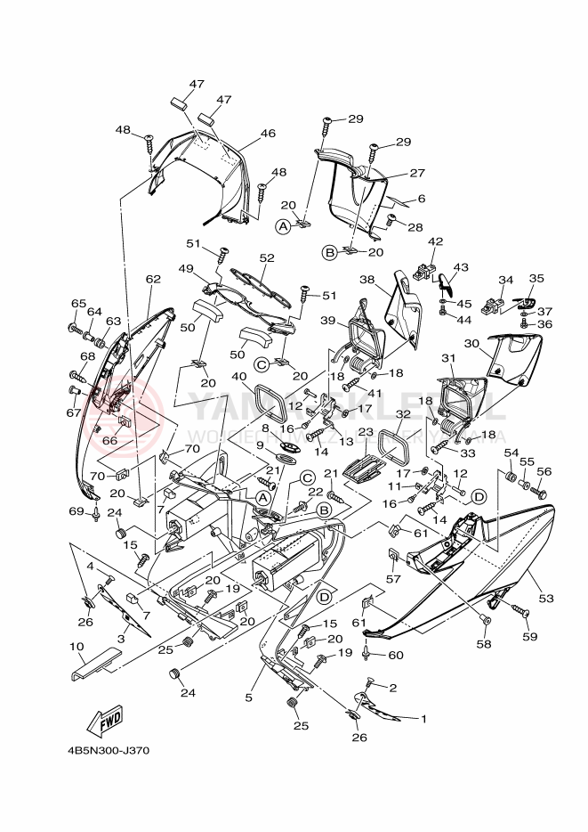 Schemat "OSŁONA NÓG" do Yamaha TMAX