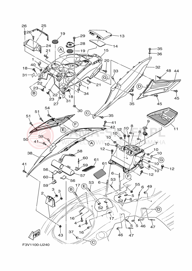 Schemat "ENGINE HATCH" do Yamaha FX CRUISER HO
