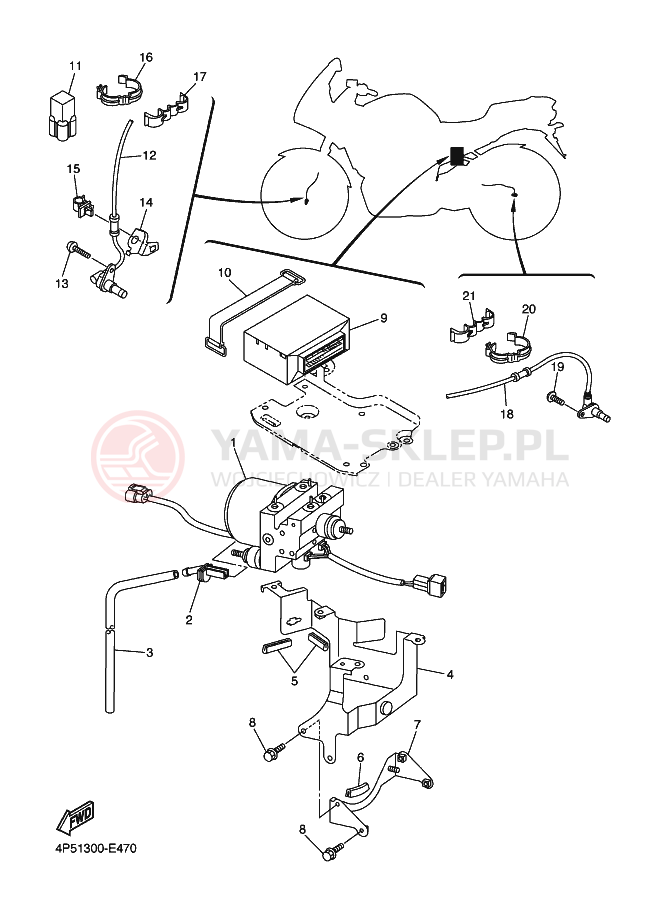 Schemat "układ elektryczny" do Yamaha FZ6-SA FAZER