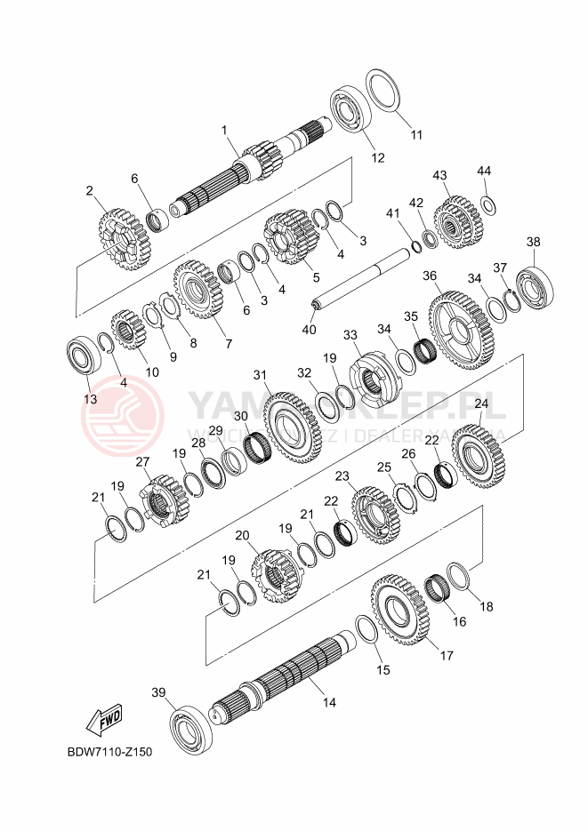 Schemat "Skrzynia biegów " do Yamaha YXZ1000R SS