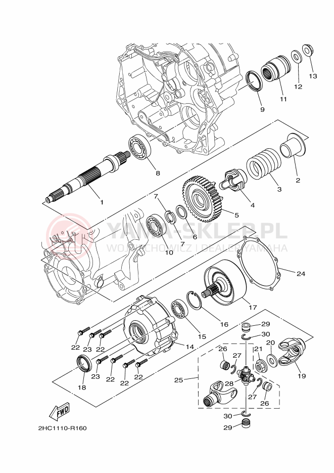 Schemat "Przeniesienie napędu" do Yamaha YXZ1000R SS