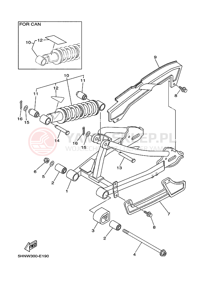 Schemat "wahacz" do Yamaha TT-R90