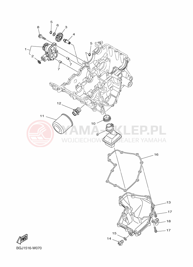 Schemat "Pompa olejowa" do Yamaha MT-03