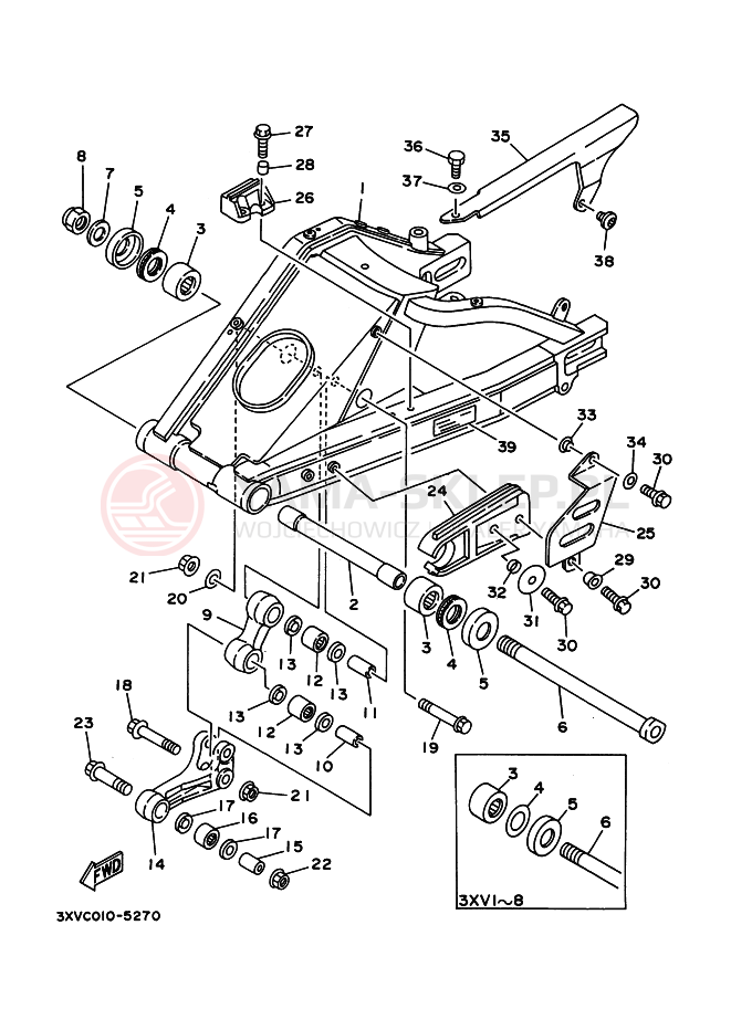 Schemat "wahacz" do Yamaha TZR250SPR