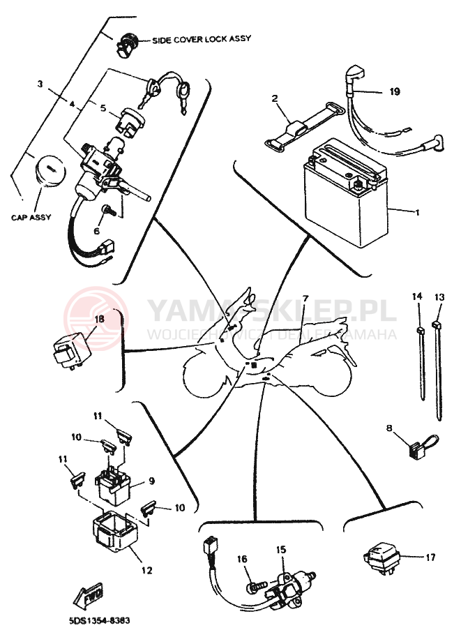 Schemat "układ elektryczny" do Yamaha SKYLINER 125