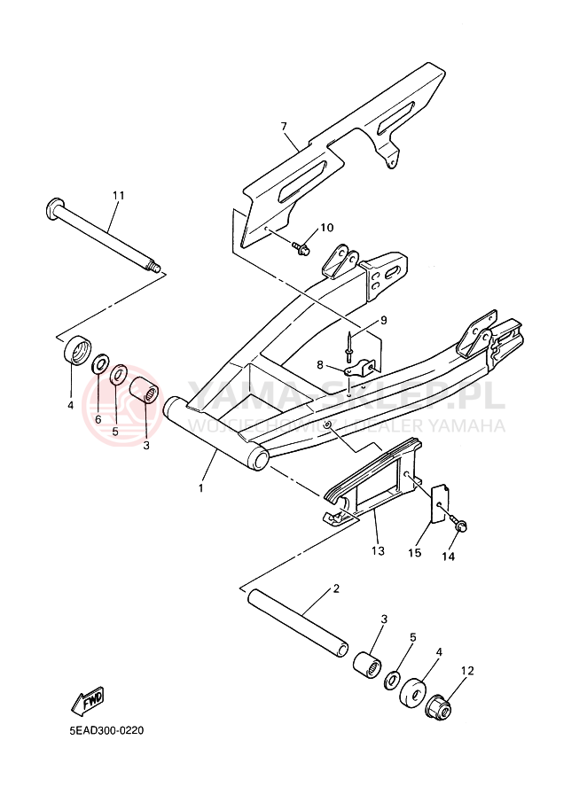 Schemat "wahacz, zawieszenie tył" do Yamaha XJR1300SP