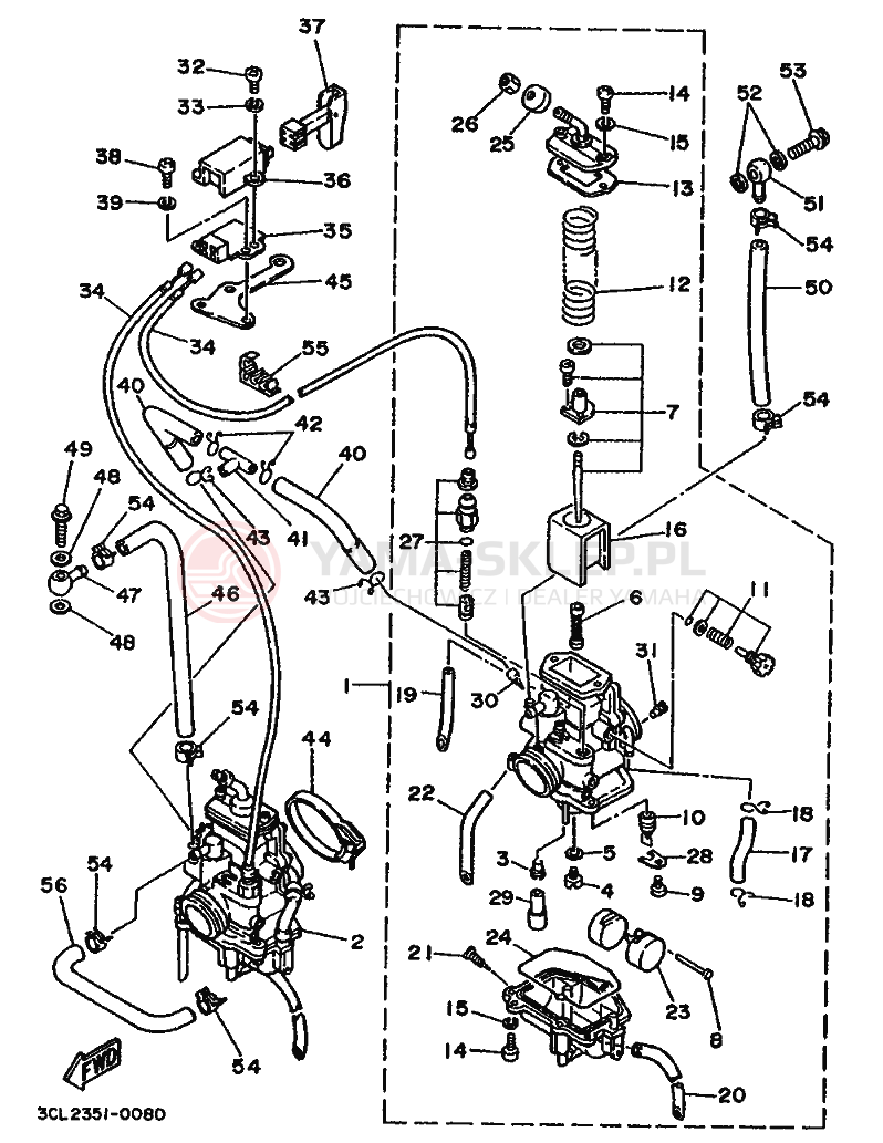 Schemat "Gaźnik" do Yamaha TDR250