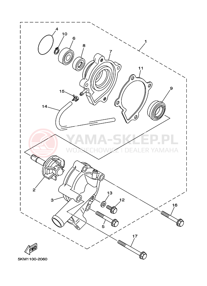 Schemat "Pompa wody" do Yamaha GRIZZLY