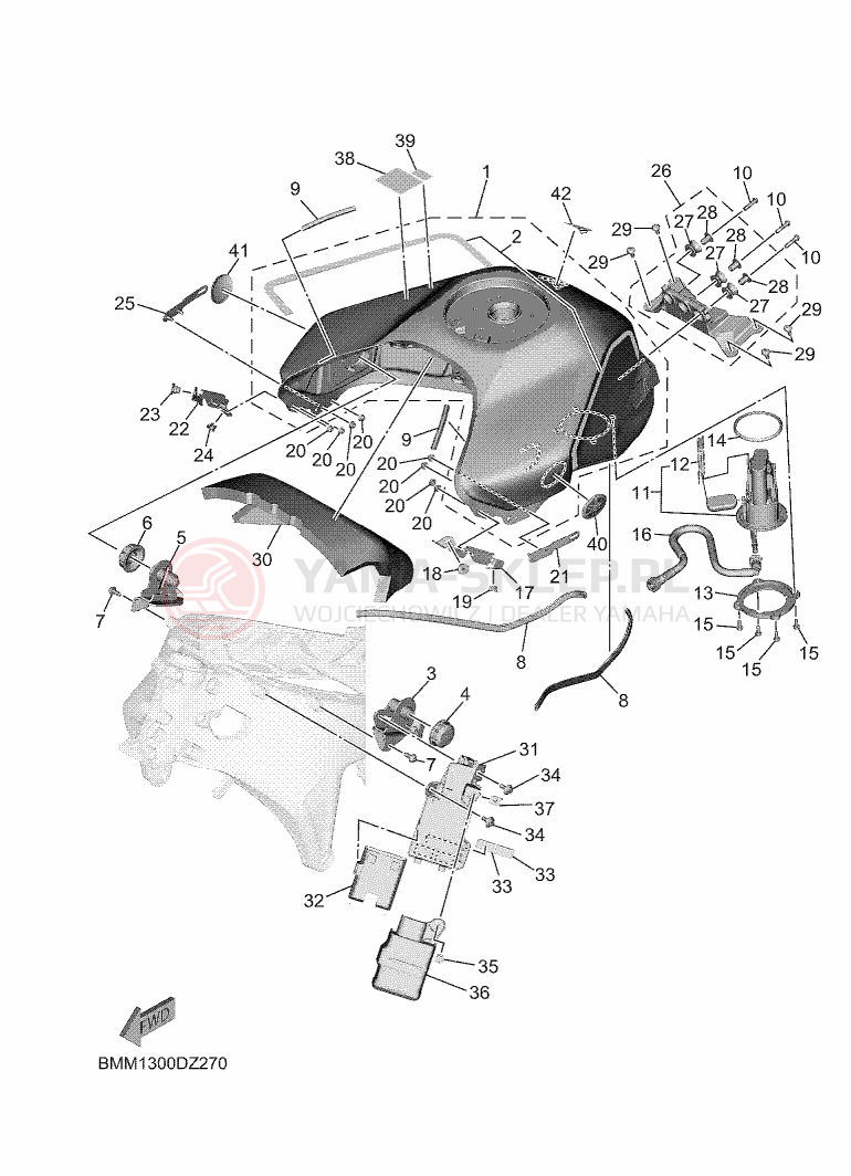 Schemat "zbiornik paliwa" do Yamaha MT-09 SP 35KW