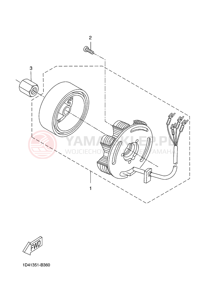 Schemat "prądnica" do Yamaha DT50R