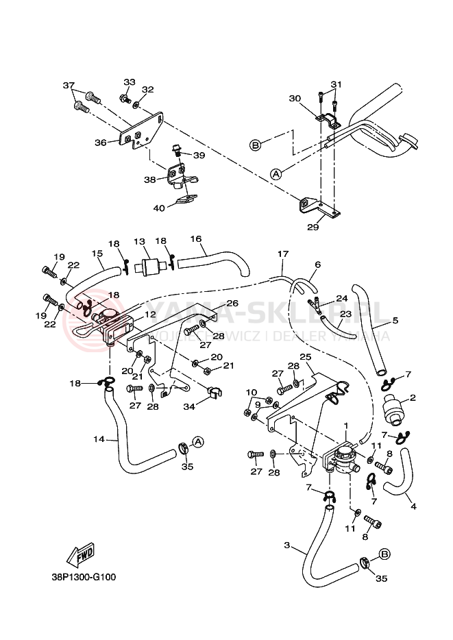 Schemat "System odbioru powietrza" do Yamaha GRIZZLY 350