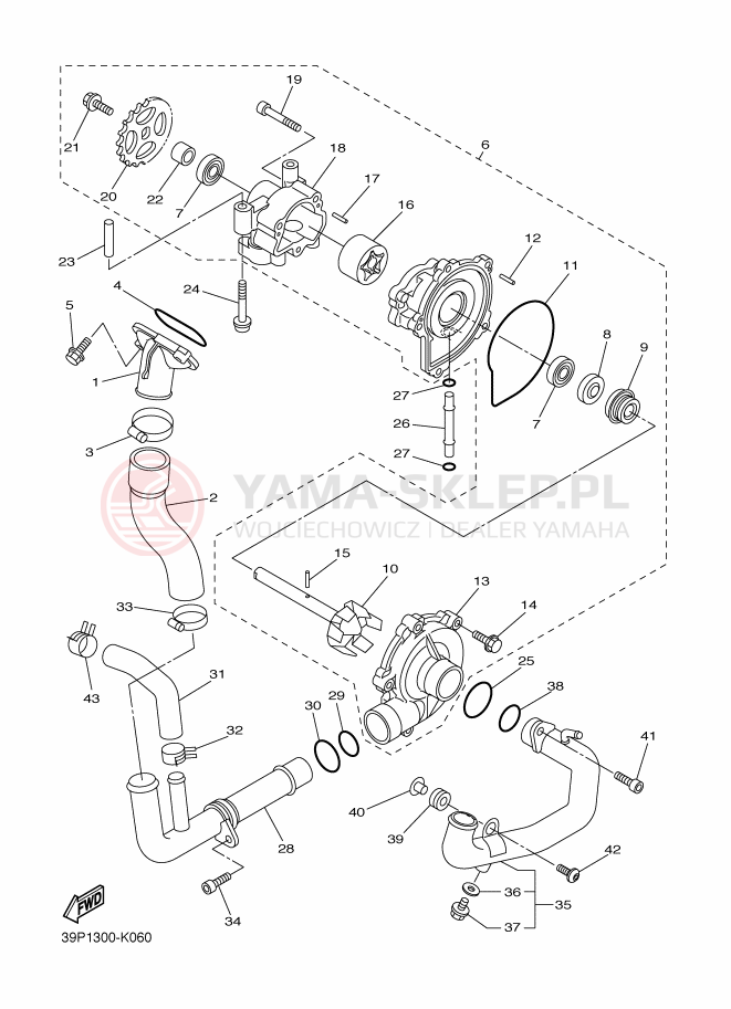 Schemat "Pompa wody" do Yamaha FZ8-N