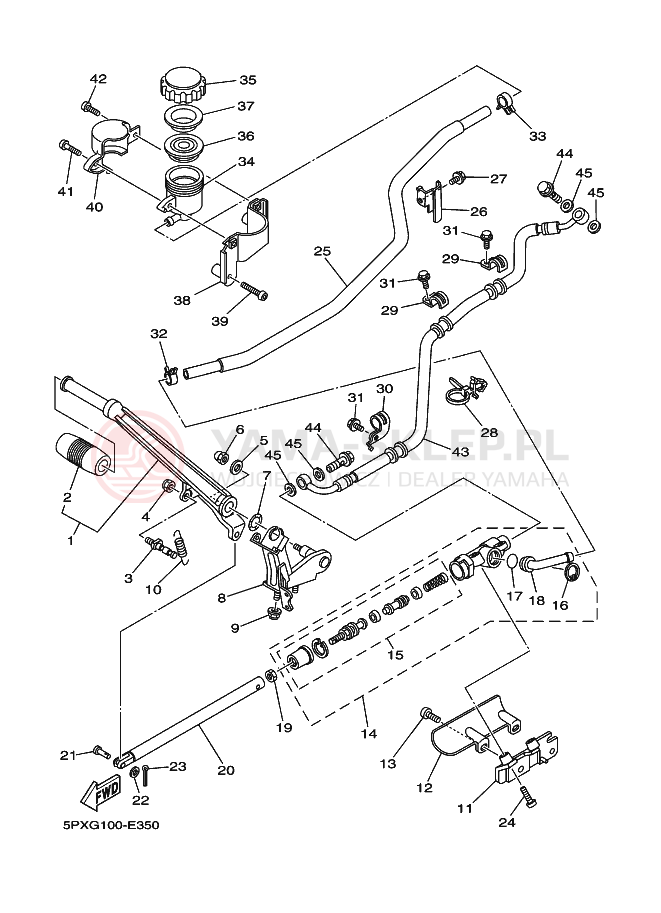 Schemat "Pompa hamulcowa tył" do Yamaha ROADSTAR WARRIOR MIDNIGHT