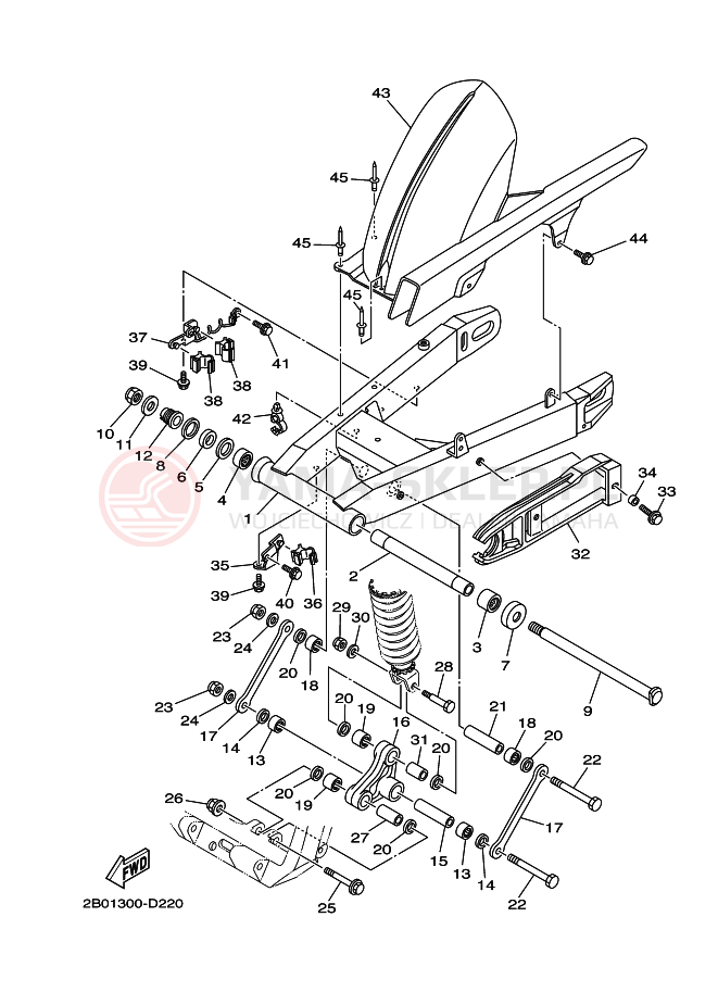 Schemat "wahacz" do Yamaha TDM900A