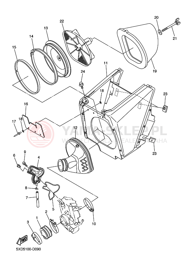 Schemat "Wtrysk paliwa" do Yamaha YZ250F