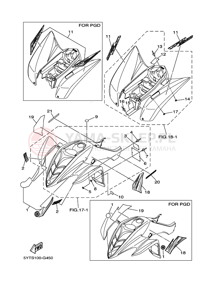 Schemat "naklejki" do Yamaha YFM350R