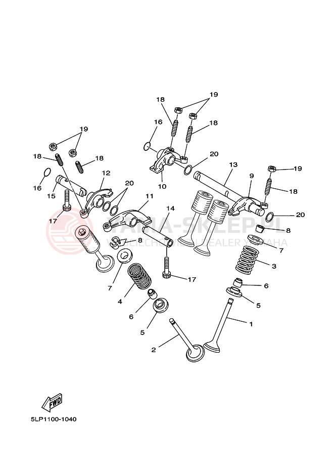 Schemat "zawory" do Yamaha RAPTOR 660