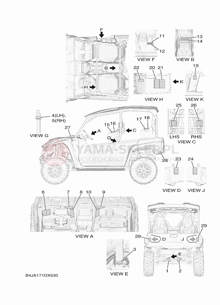 Schemat "naklejki" do Yamaha YXF1000EW