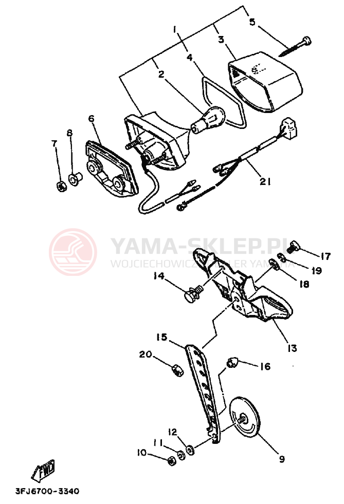 Schemat "lampa tył" do Yamaha DT175 DT175G