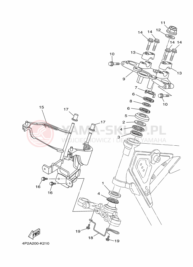 Schemat "Półki zawieszenia" do Yamaha YBR125E