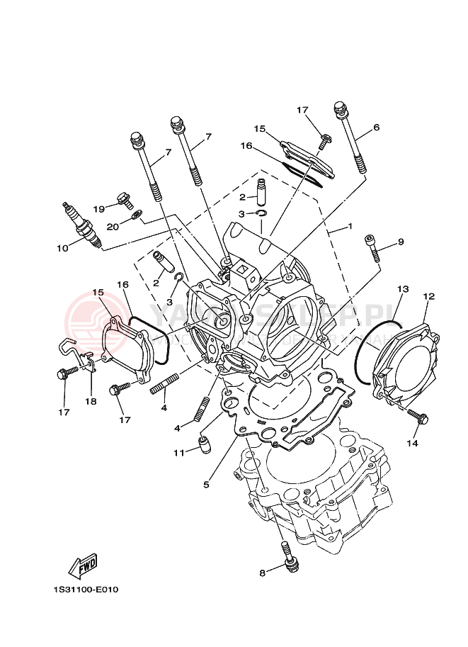 Schemat "głowica" do Yamaha YFM700R