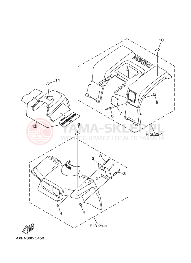 Schemat "naklejki" do Yamaha BEAR TRACKER