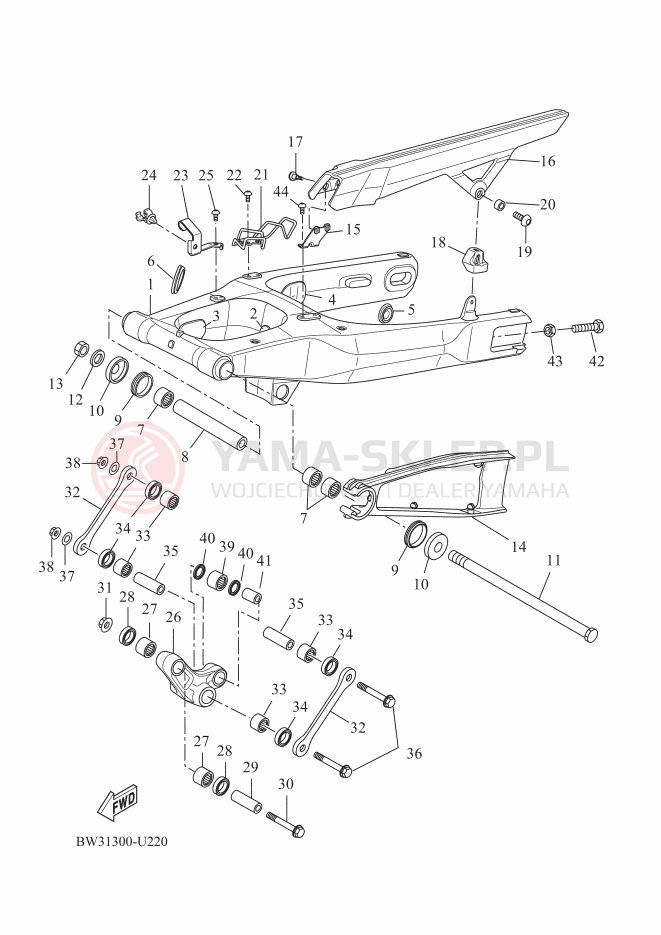 Schemat "wahacz" do Yamaha TENERE 700 POLICE