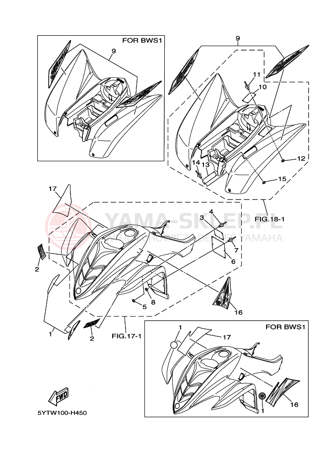Schemat "naklejki" do Yamaha YFM350R
