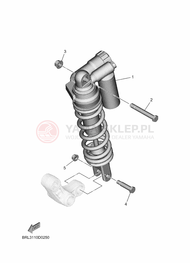 Schemat "zawieszenie tył" do Yamaha TENERE 700