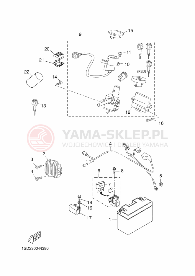 Schemat "układ elektryczny" do Yamaha X-MAX 400 ABS
