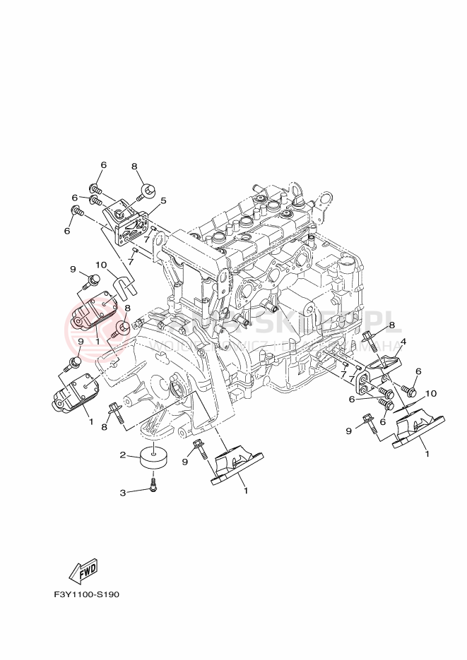 Schemat "Mocowanie silnika" do Yamaha EX SPORT