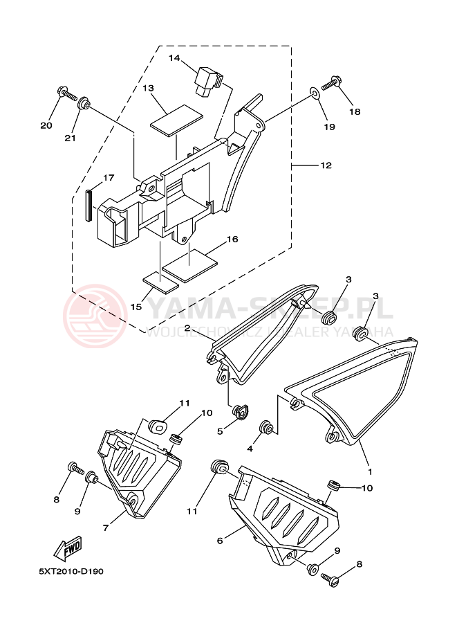 Schemat "Pokrywa boczna" do Yamaha XG250 TRICKER