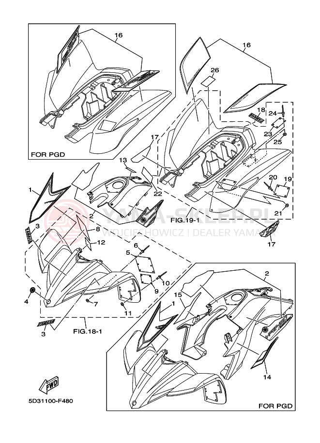 Schemat "naklejki" do Yamaha YFZ450