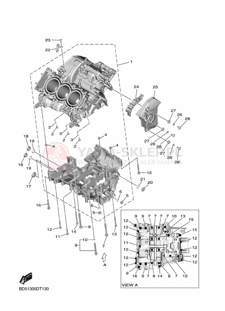 Schemat "Obudowa silnika" do Yamaha NIKEN