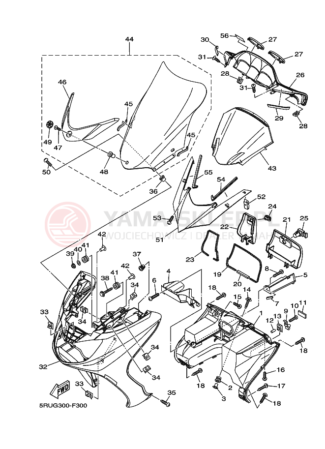 Schemat "OSŁONA NÓG" do Yamaha YP400ABS