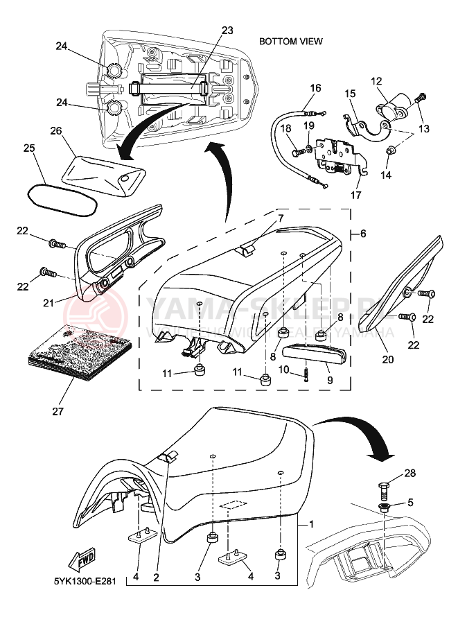Schemat "siedzenie" do Yamaha MT03