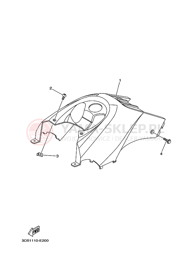 Schemat "Pokrywa boczna" do Yamaha WOLVERINE 2WD