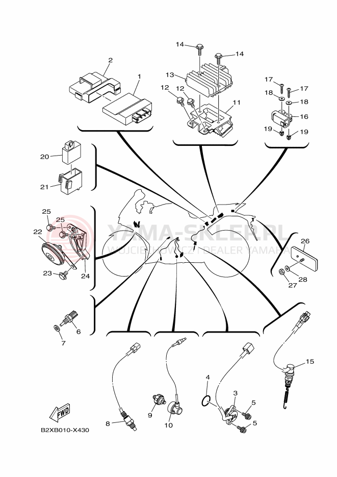 Schemat "układ elektryczny" do Yamaha YZF-R3