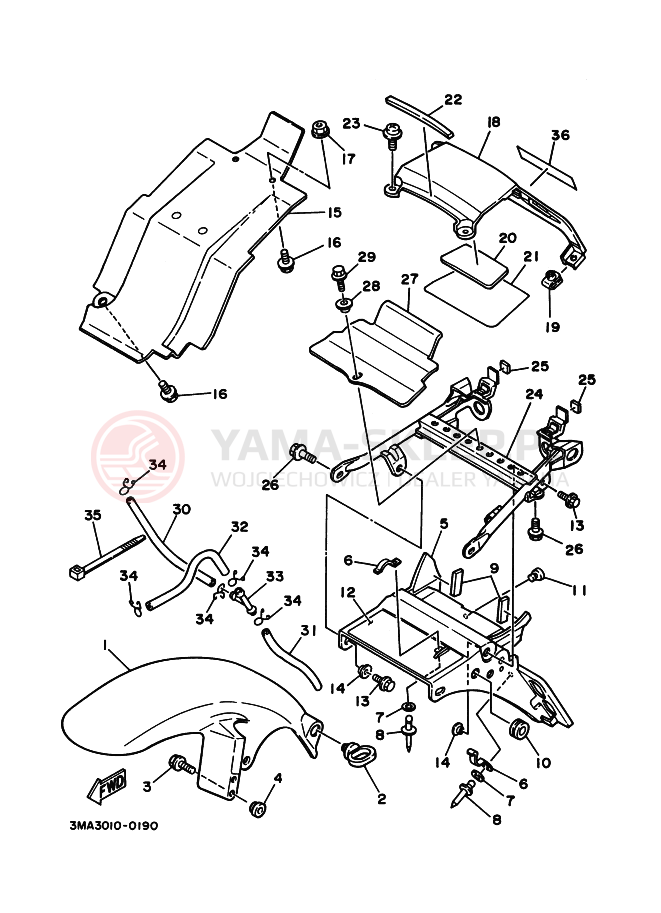 Schemat "błotnik" do Yamaha TZR250SP