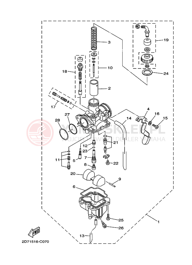 Schemat "Gaźnik" do Yamaha YBR125