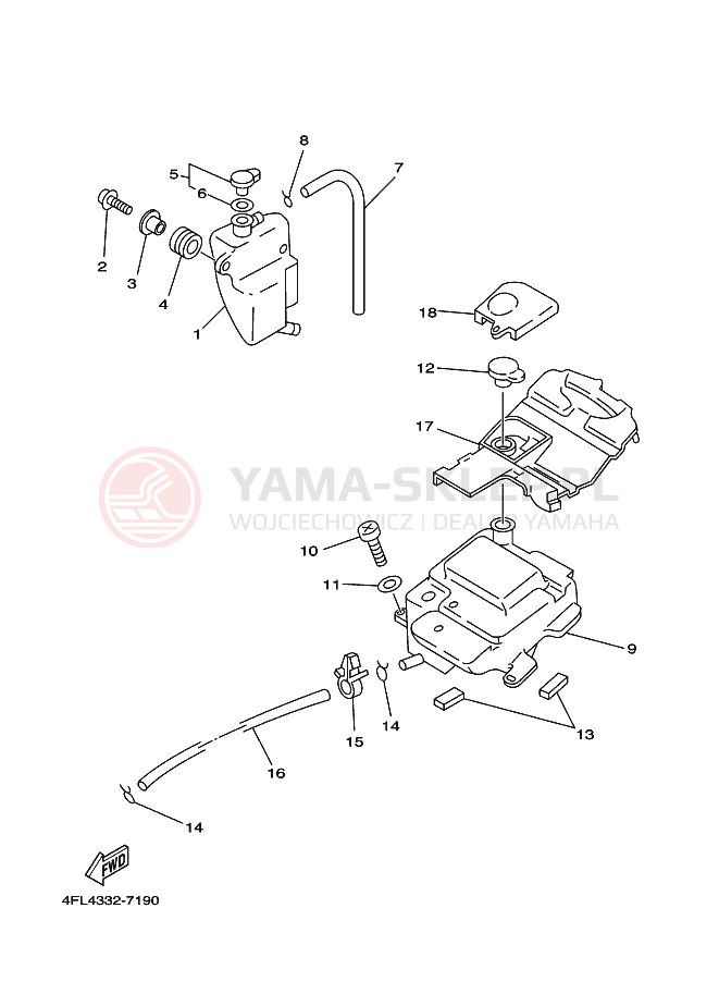 Schemat "ZBIORNIK OLEJU" do Yamaha TZR125