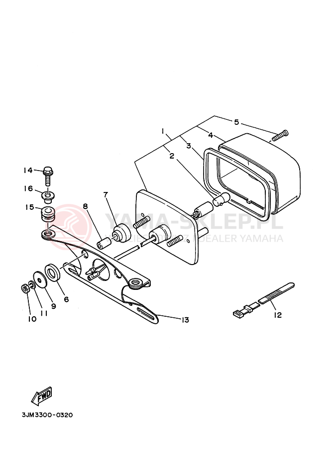 Schemat "Oświetlenie tył" do Yamaha BLASTER