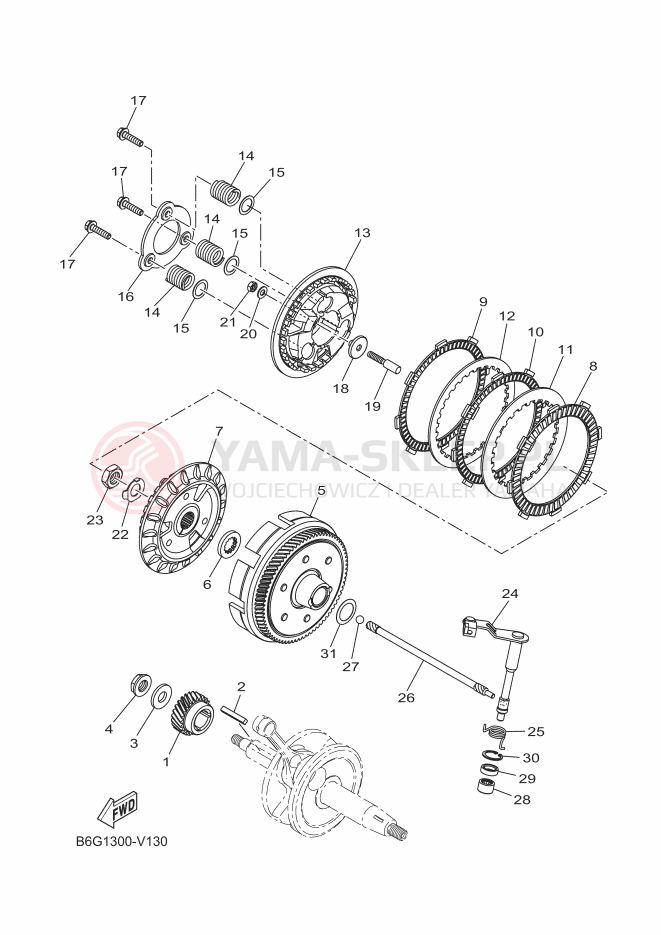 Schemat "sprzęgło" do Yamaha XSR125