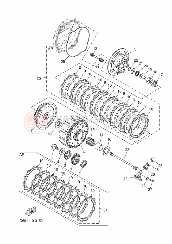 Schemat "sprzęgło" do Yamaha YZ250