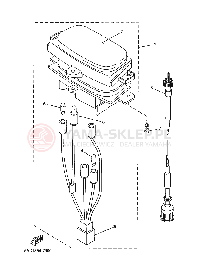 Schemat "licznik" do Yamaha OVETTO 50