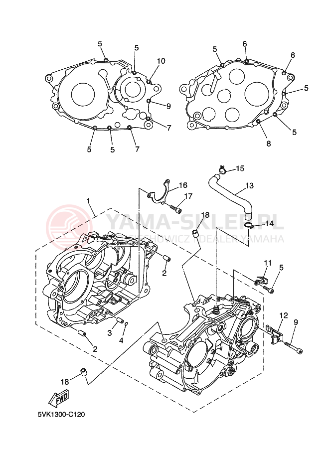 Schemat "Obudowa silnika" do Yamaha XT660R