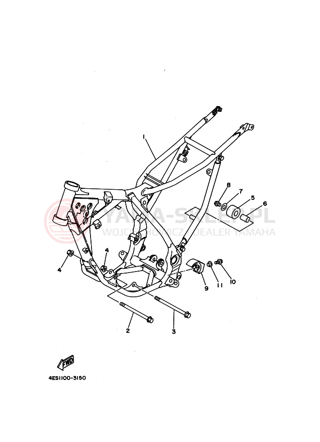 Schemat "rama" do Yamaha YZ80