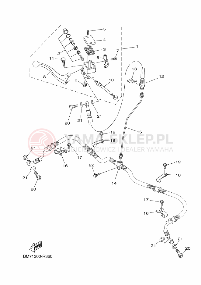 Schemat "Pompa hamulcowa przednia" do Yamaha GRIZZLY 450 EPS